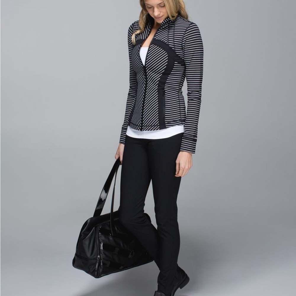 lululemon Define Jacket Sz 8 Parallel Stripe Blac… - image 2